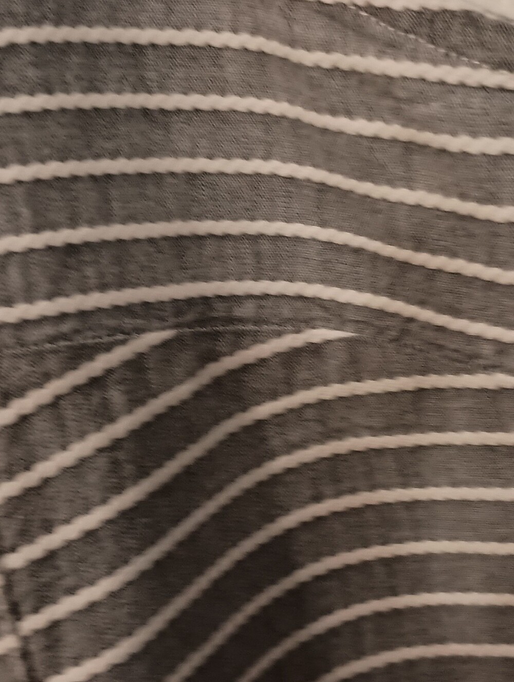 Anne Klein Gray and White Striped Tie-Hem Sleeveless Button-Up Top - Picture 5 of 10